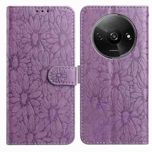 For Redmi A3 Daisy Embossed Leather Phone Case(Light Purple)