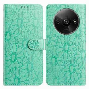 For Redmi A3 Daisy Embossed Leather Phone Case(Green)