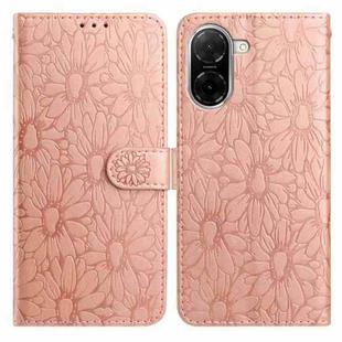 For Redmi A5 4G 173.3mm Daisy Embossed Leather Phone Case(Rose Gold)