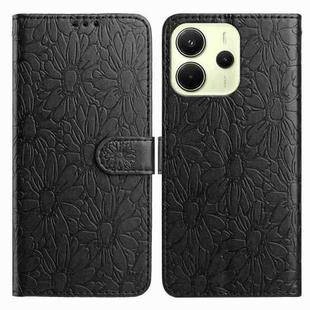 For Redmi Note 14 4G 164.84mm Daisy Embossed Leather Phone Case(Black)