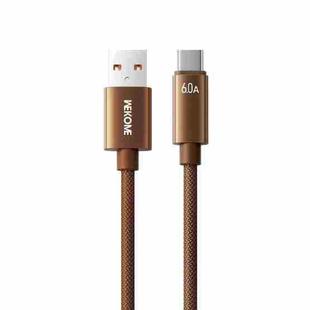 WK WDC-63a 66W USB to Type-C Fast Charging Data Cable, Length: 1.2m(Brown)