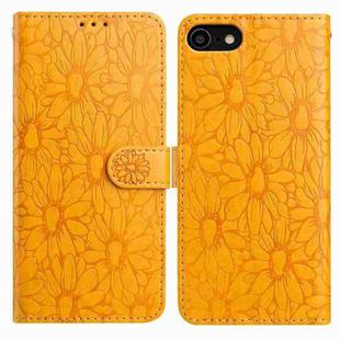 For iPhone SE 2022 / SE 2020 / 8 / 7 Daisy Embossed Leather Phone Case(Yellow)