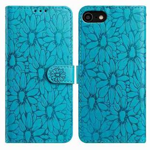 For iPhone SE 2022 / SE 2020 / 8 / 7 Daisy Embossed Leather Phone Case(Blue)