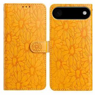 For iPhone 17 Air Daisy Embossed Leather Phone Case(Yellow)