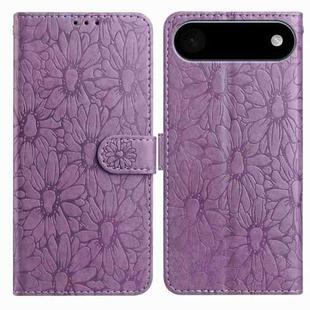 For iPhone 17 Air Daisy Embossed Leather Phone Case(Light Purple)