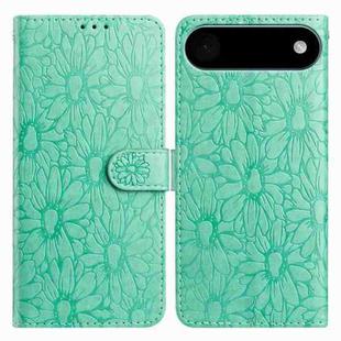 For iPhone 17 Air Daisy Embossed Leather Phone Case(Green)
