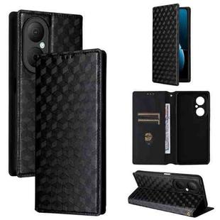 For Huawei Enjoy 80 4G Cubic Grid Texture Flip Leather Phone Case(Black)