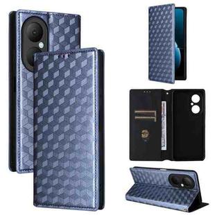For Huawei Enjoy 80 4G Cubic Grid Texture Flip Leather Phone Case(Blue)
