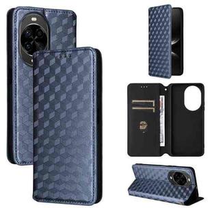For Huawei nova 14 5G Cubic Grid Texture Flip Leather Phone Case(Blue)