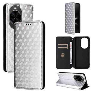 For Huawei nova 14 Pro 5G Cubic Grid Texture Flip Leather Phone Case(Silver)