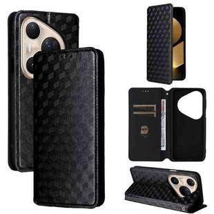 For Huawei Pura 80 Ultra 5G Cubic Grid Texture Flip Leather Phone Case(Black)
