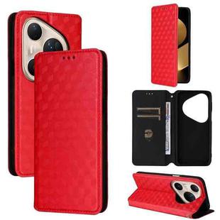 For Huawei Pura 80 Ultra 5G Cubic Grid Texture Flip Leather Phone Case(Red)