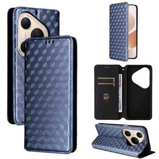 For Huawei Pura 80 Pro 5G / 80 Pro+ 5G Cubic Grid Texture Flip Leather Phone Case(Blue)