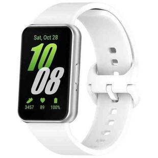For Samsung Galaxy Fit 4 / 3 xDfind Solid Color Colorful Buckle Silicone Watch Band(White)