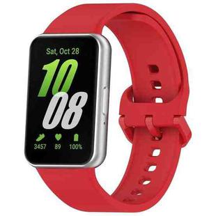 For Samsung Galaxy Fit 4 / 3 xDfind Solid Color Colorful Buckle Silicone Watch Band(Red)