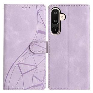For Samsung Galaxy M16 5G Triangles Embossed Leather Phone Case(Purple)