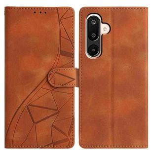 For Samsung Galaxy M16 5G Triangles Embossed Leather Phone Case(Brown)