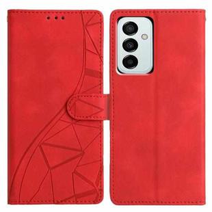 For Samsung Galaxy M52 Triangles Embossed Leather Phone Case(Red)