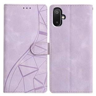 For Samsung Galaxy M06 5G Triangles Embossed Leather Phone Case(Purple)