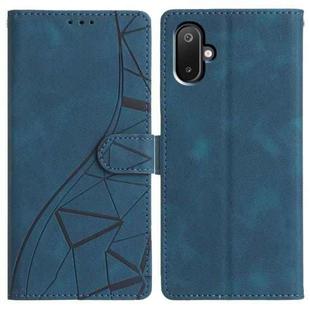 For Samsung Galaxy M06 5G Triangles Embossed Leather Phone Case(Blue)
