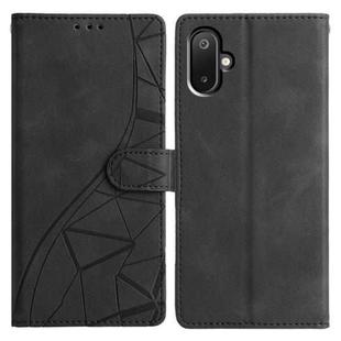 For Samsung Galaxy M06 5G Triangles Embossed Leather Phone Case(Black)