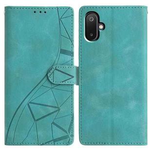 For Samsung Galaxy M06 5G Triangles Embossed Leather Phone Case(Green)