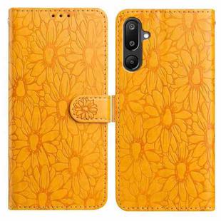 For Samsung Galaxy F16 5G / M16 5G Daisy Embossed Leather Phone Case(Yellow)