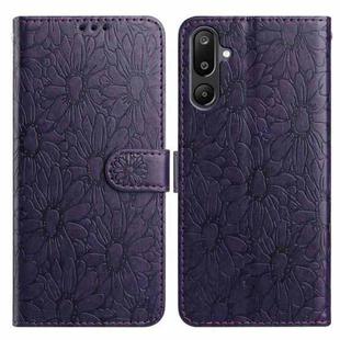 For Samsung Galaxy F16 5G / M16 5G Daisy Embossed Leather Phone Case(Dark Purple)