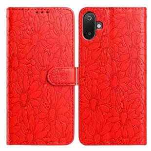 For Samsung Galaxy F06 5G / M06 5G Daisy Embossed Leather Phone Case(Red)