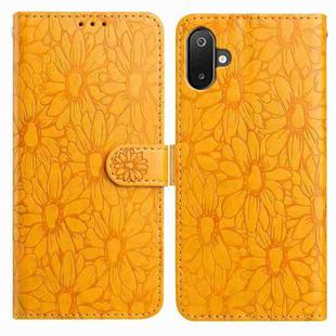 For Samsung Galaxy F06 5G / M06 5G Daisy Embossed Leather Phone Case(Yellow)