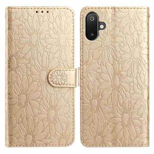 For Samsung Galaxy F06 5G / M06 5G Daisy Embossed Leather Phone Case(Gold)
