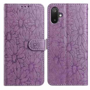 For Samsung Galaxy F06 5G / M06 5G Daisy Embossed Leather Phone Case(Light Purple)