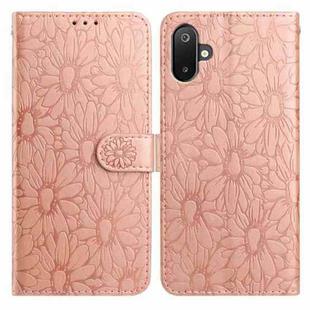 For Samsung Galaxy F06 5G / M06 5G Daisy Embossed Leather Phone Case(Rose Gold)