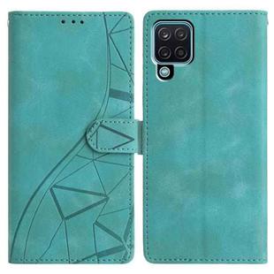 For Samsung Galaxy A12 5G Triangles Embossed Leather Phone Case(Green)
