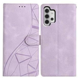 For Samsung Galaxy A13 4G Triangles Embossed Leather Phone Case(Purple)