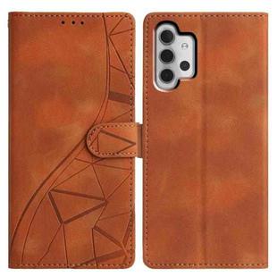 For Samsung Galaxy A13 4G Triangles Embossed Leather Phone Case(Brown)
