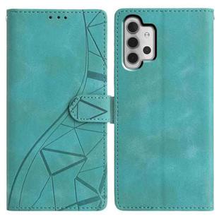 For Samsung Galaxy A13 4G Triangles Embossed Leather Phone Case(Green)