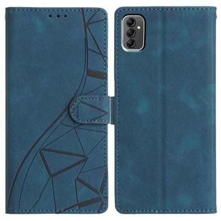 For Samsung Galaxy A13 5G Triangles Embossed Leather Phone Case(Blue)