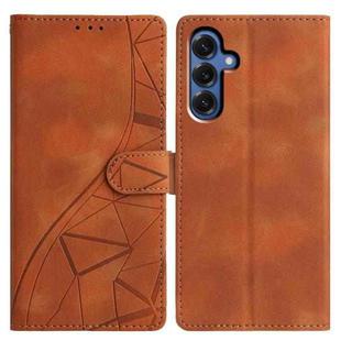 For Samsung Galaxy A25 5G Triangles Embossed Leather Phone Case(Brown)