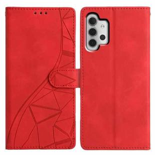 For Samsung Galaxy A32 5G Triangles Embossed Leather Phone Case(Red)