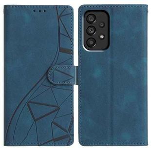 For Samsung Galaxy A53 Triangles Embossed Leather Phone Case(Blue)