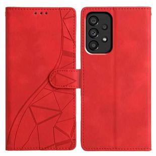 For Samsung Galaxy A53 Triangles Embossed Leather Phone Case(Red)