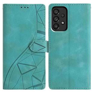 For Samsung Galaxy A53 Triangles Embossed Leather Phone Case(Green)