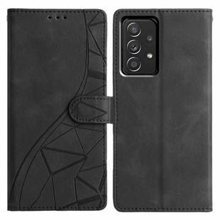 For Samsung Galaxy A72 4G / 5G Triangles Embossed Leather Phone Case(Black)
