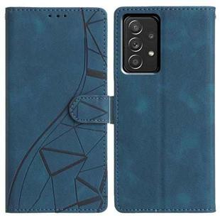 For Samsung Galaxy A73 Triangles Embossed Leather Phone Case(Blue)