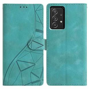 For Samsung Galaxy A73 Triangles Embossed Leather Phone Case(Green)