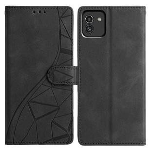For Samsung Galaxy A03 164mm Triangles Embossed Leather Phone Case(Black)