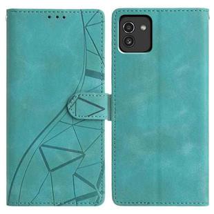 For Samsung Galaxy A03 164mm Triangles Embossed Leather Phone Case(Green)
