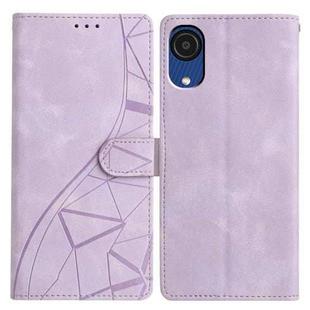 For Samsung Galaxy A03 Core Triangles Embossed Leather Phone Case(Purple)