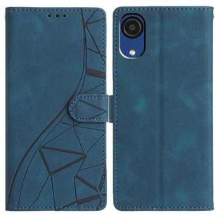 For Samsung Galaxy A03 Core Triangles Embossed Leather Phone Case(Blue)